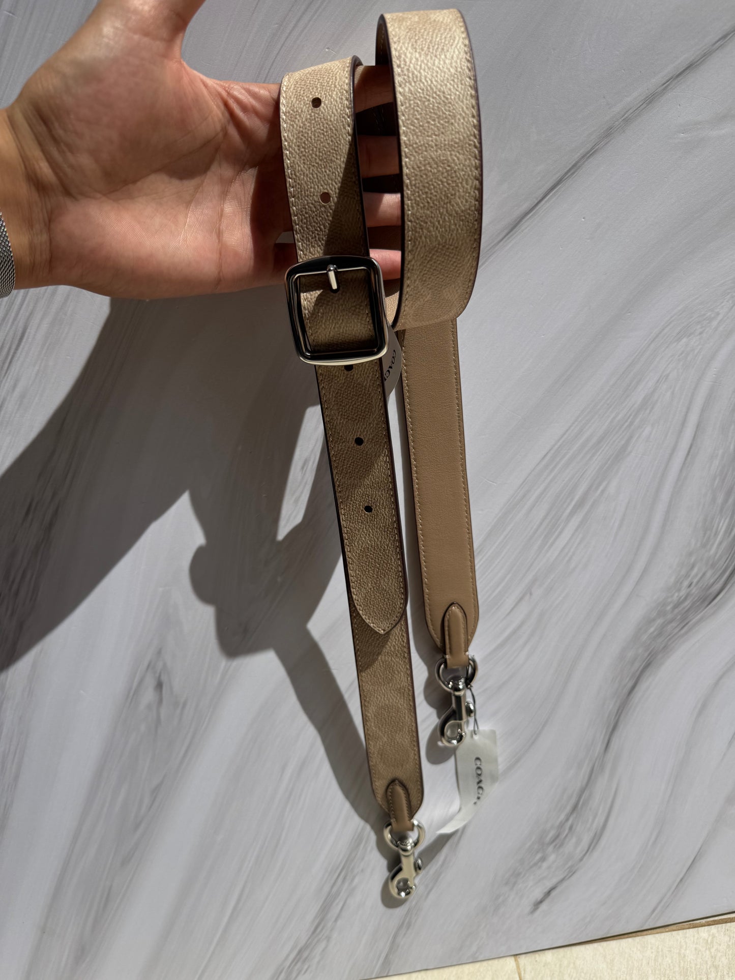 Strap Coach Beige con Logo