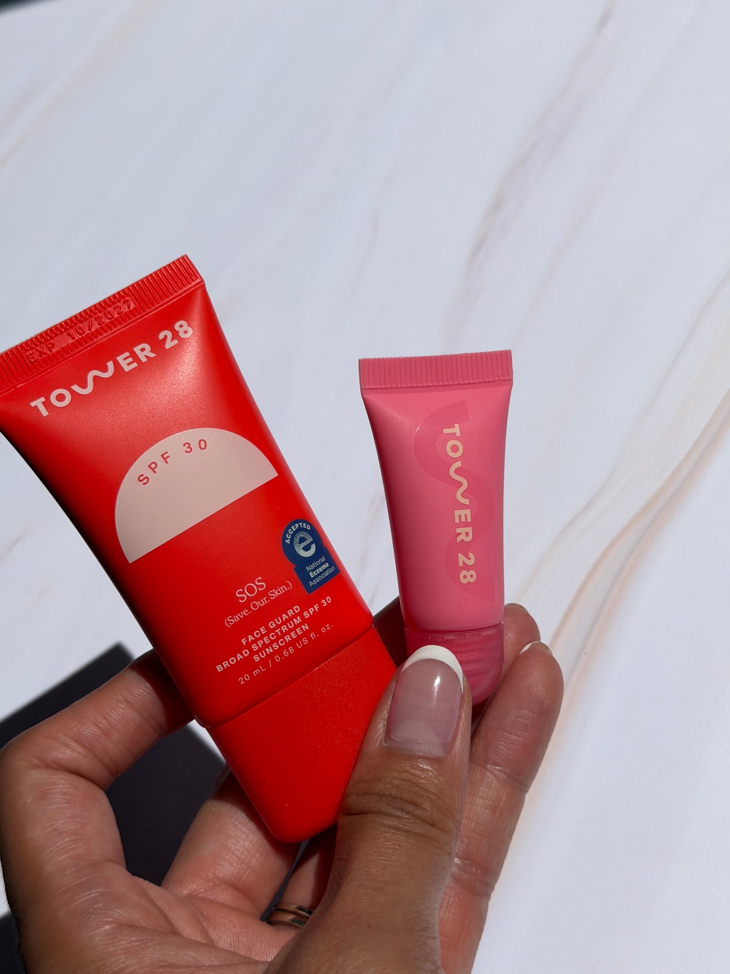 Tower 28- Travel size SOS FaceGuard SPF30- MINI LipSoftie lip Treatment