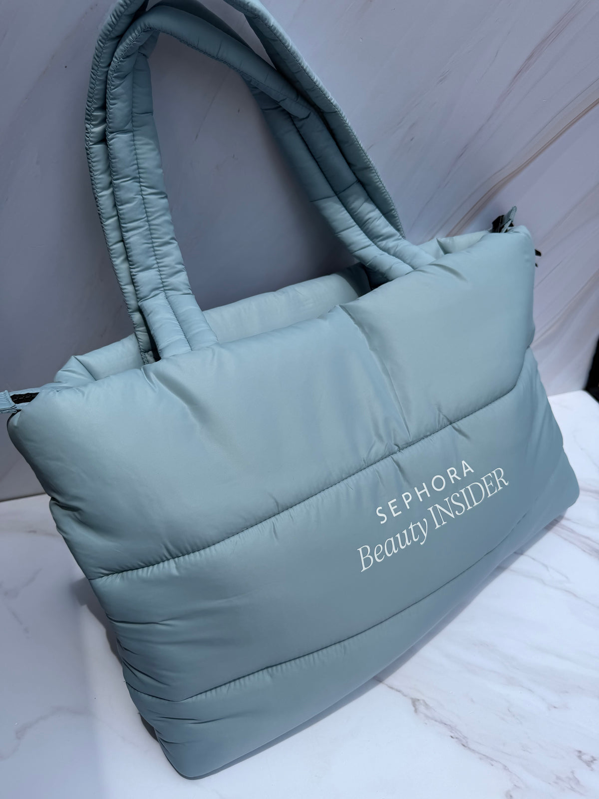 Puffy Tote Bag Sephora baby blue