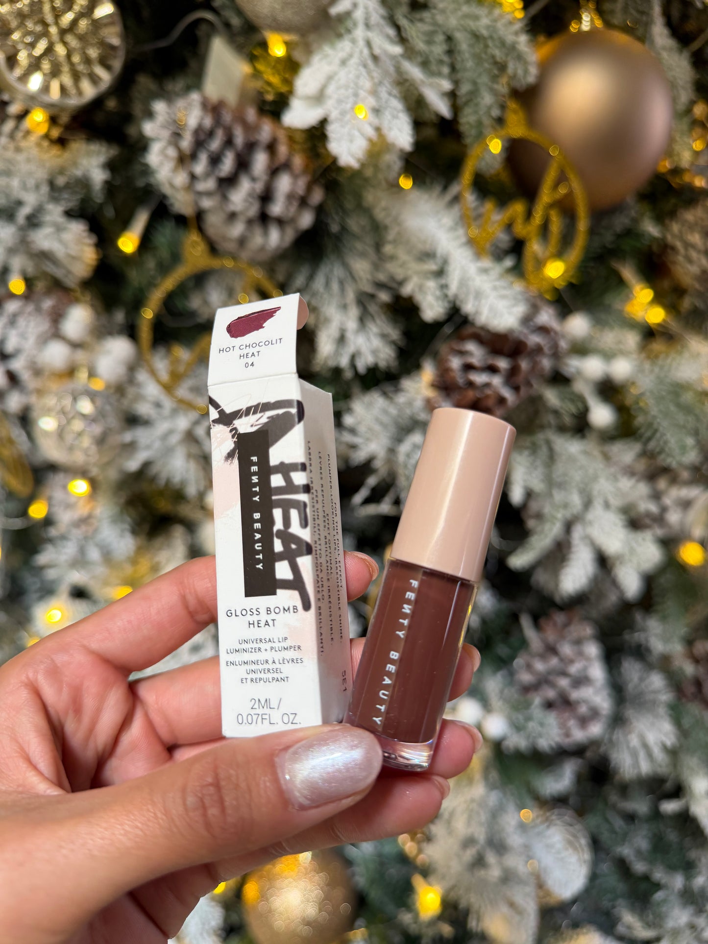 MINI Fenty Beauty by Rihanna Gloss Bomb Heat Universal Lip Luminizer + Plumper 04 HOT CHOCOLIT HEAT