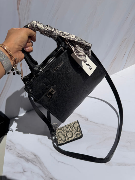 Crossbody Steve Madden Negra/Print Serpiente