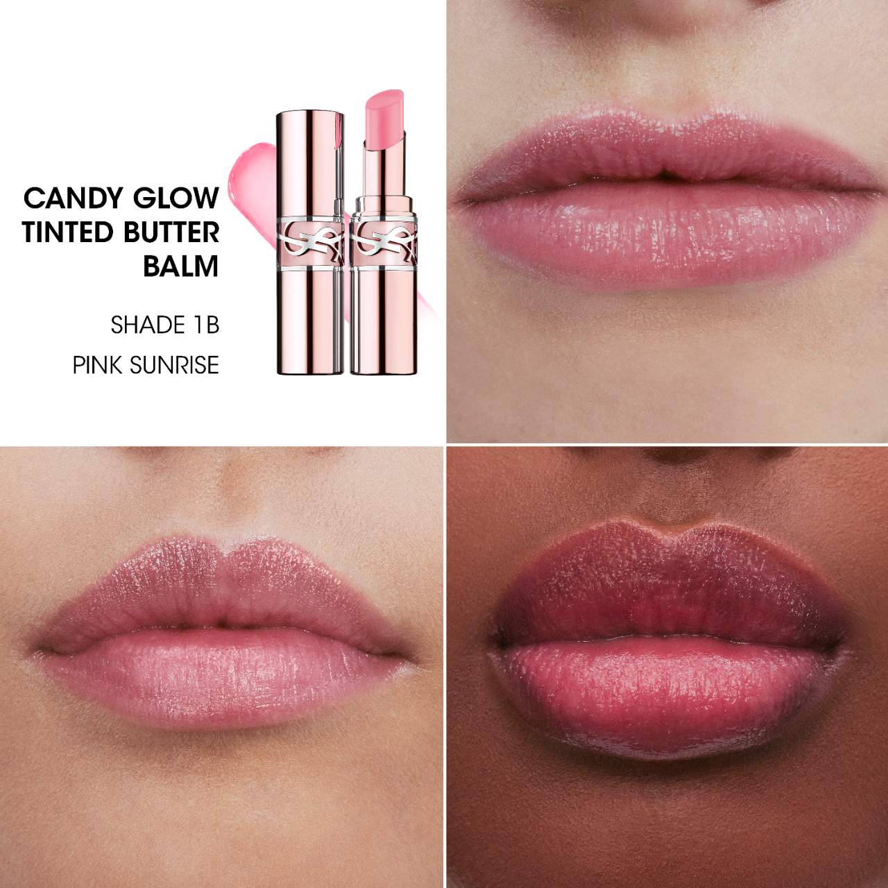 Yves Saint Laurent YSL Candy Glow Tinted Butter Balm Tono 1B Pink Sunrise
