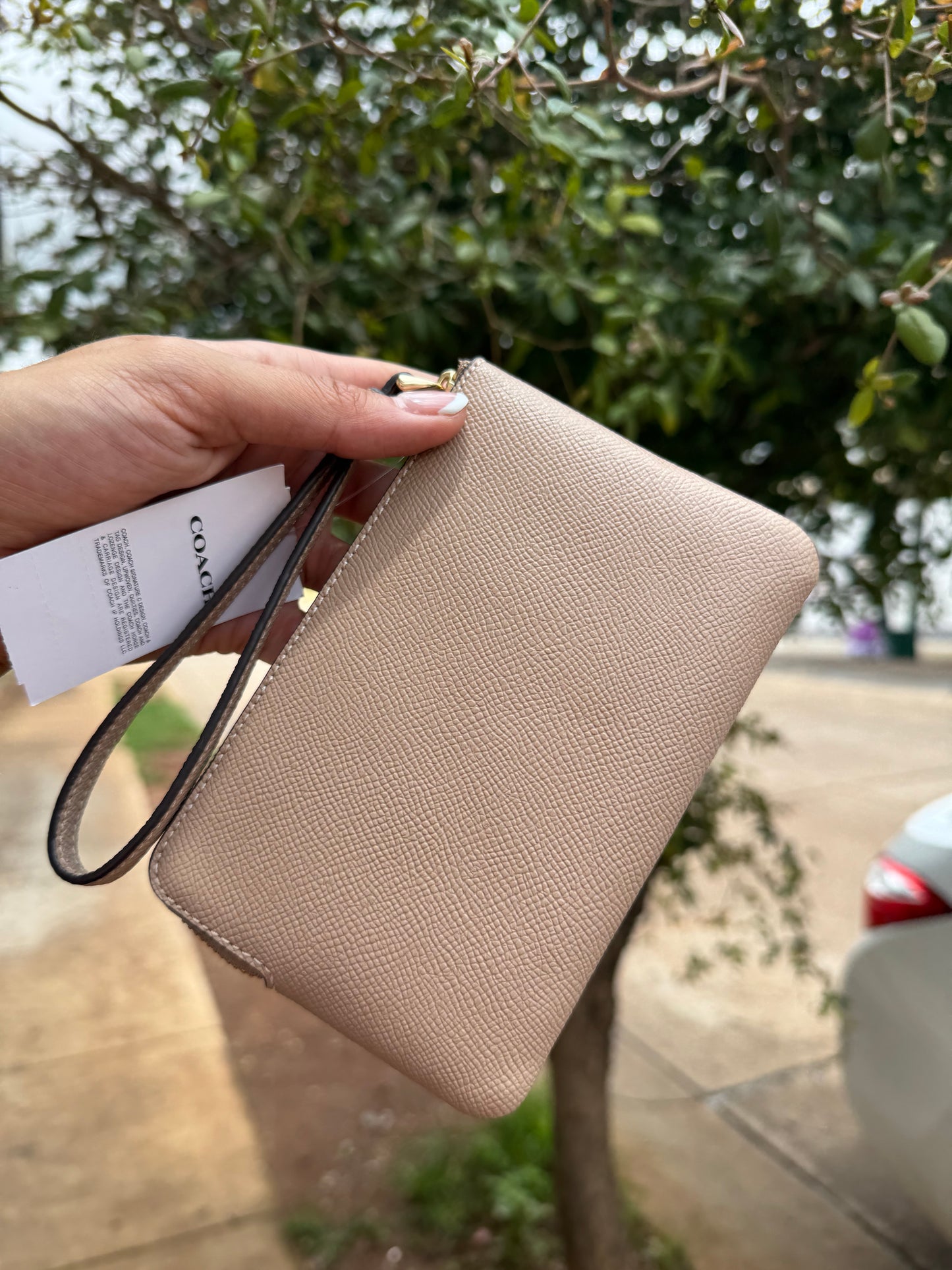 Muñequera Coach Sencilla chica de un cierre Beige