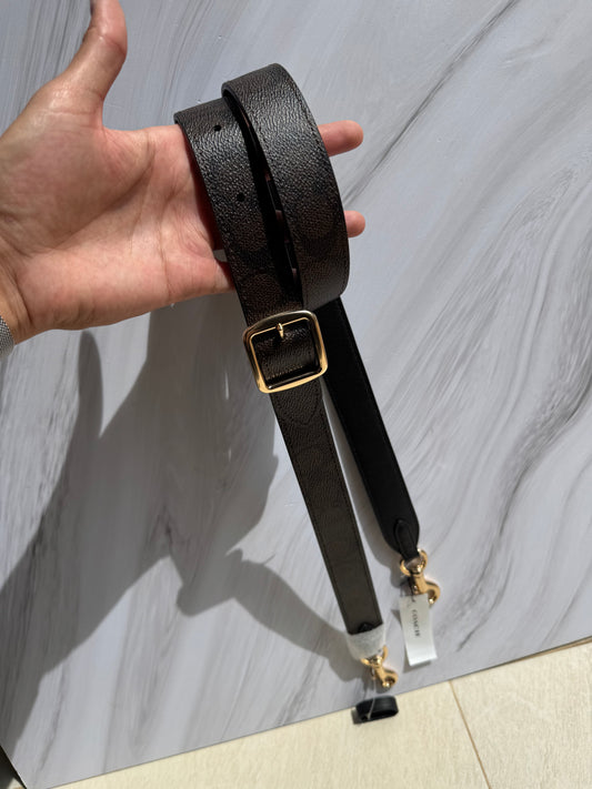 Strap Coach Cafe Obscuro con Logo