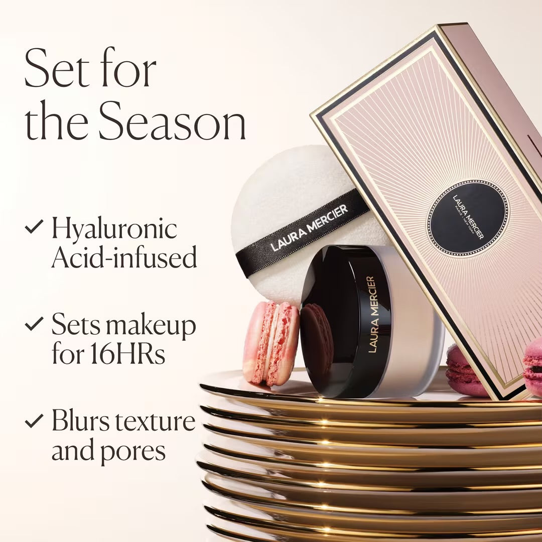 Indulgent Icons Translucent Loose Setting Powder ULTRA-BLUR & Velour Puff Set- Laura Mercier 20gr