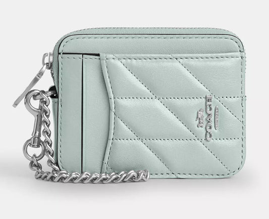 ZIP Card Case Coach Azul Menta Tornasol
