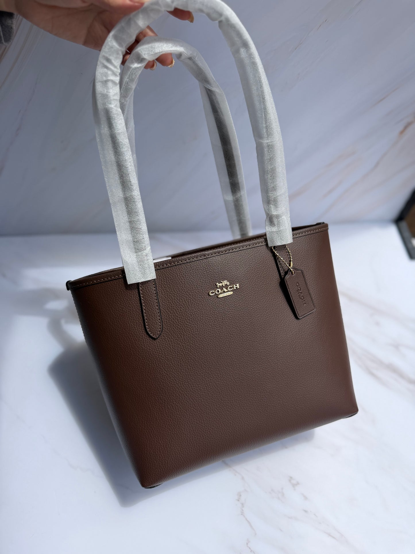 Medium City Tote Bag- Maple (café)