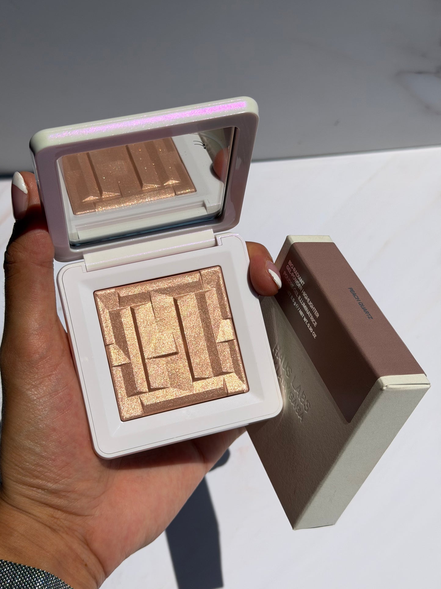 Bio-Radiant Gel-Powder Highlighter Haus Labs- PEACH QUARTZ