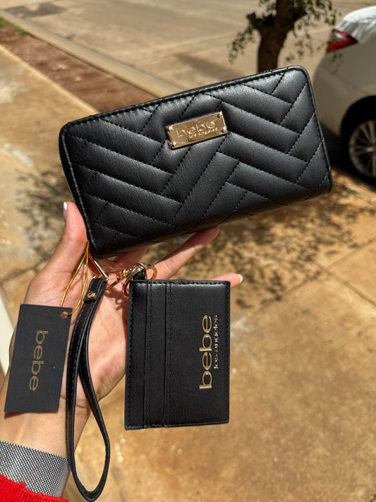 Cartera Bebe Negra con Tarjetero
