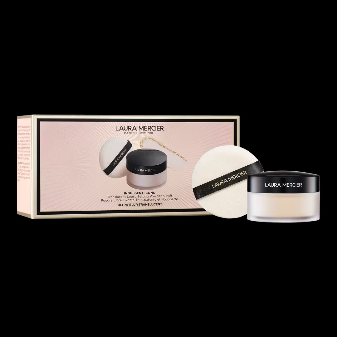 Indulgent Icons Translucent Loose Setting Powder ULTRA-BLUR & Velour Puff Set- Laura Mercier 20gr