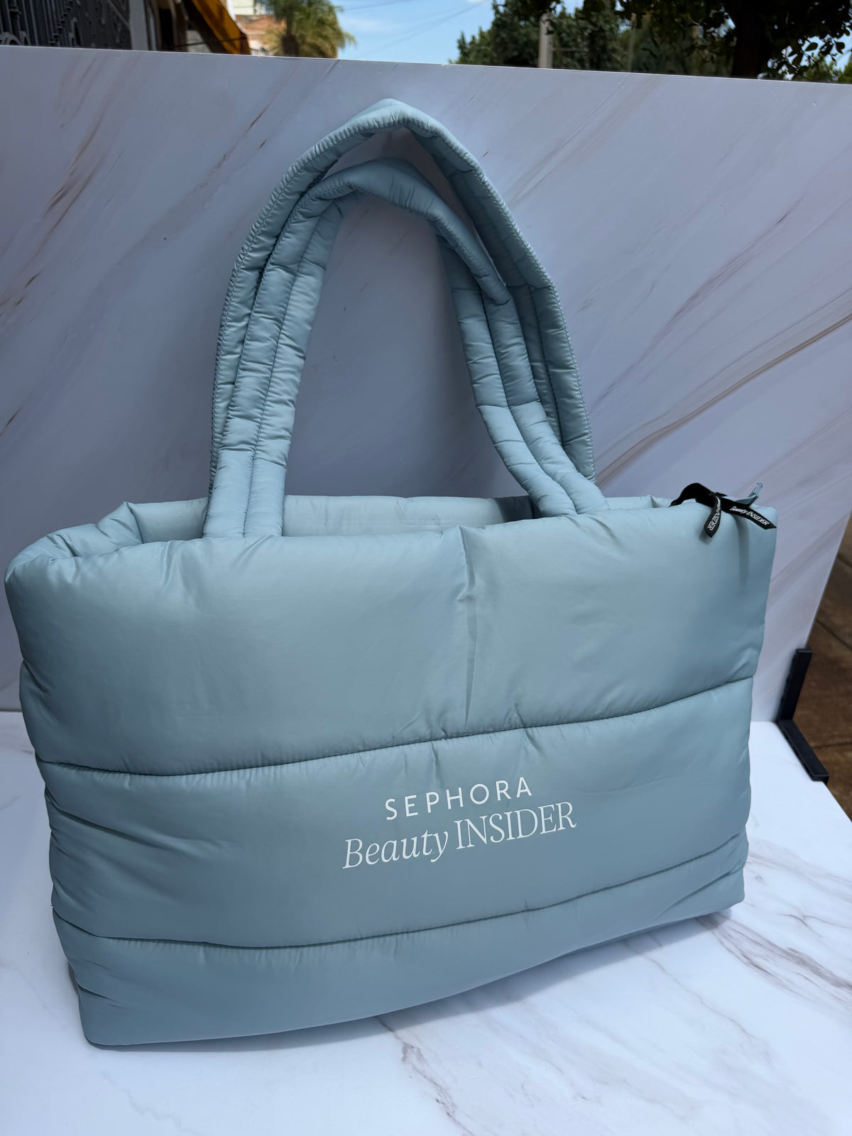 Puffy Tote Bag Sephora baby blue