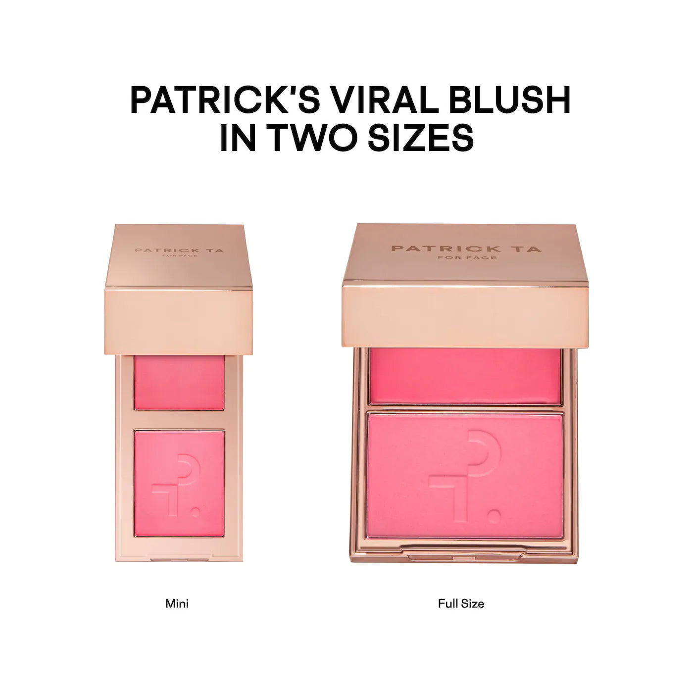 PATRICK TA Mini Major Headlines Double-Take Crème & Powder Blush Duo Tono- SHE LEFT ME ON RED