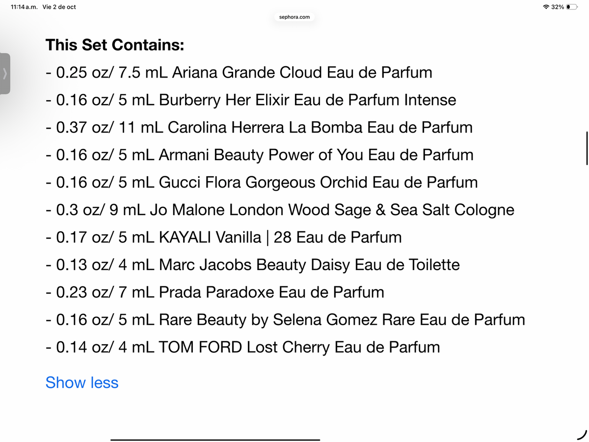 PREVENTA- Sephora Favorites- Holiday Mini Deluxe Cologne Sampler Collectors Edition w/ Redeemable Voucher (llega a mediados de Noviembre)