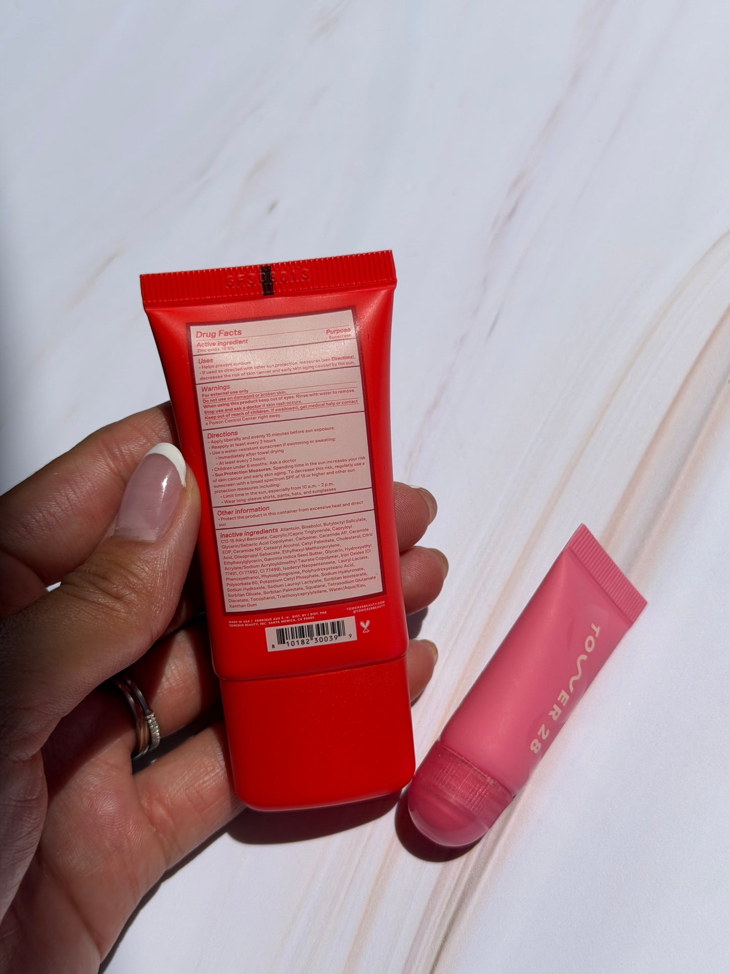 Tower 28- Travel size SOS FaceGuard SPF30- MINI LipSoftie lip Treatment