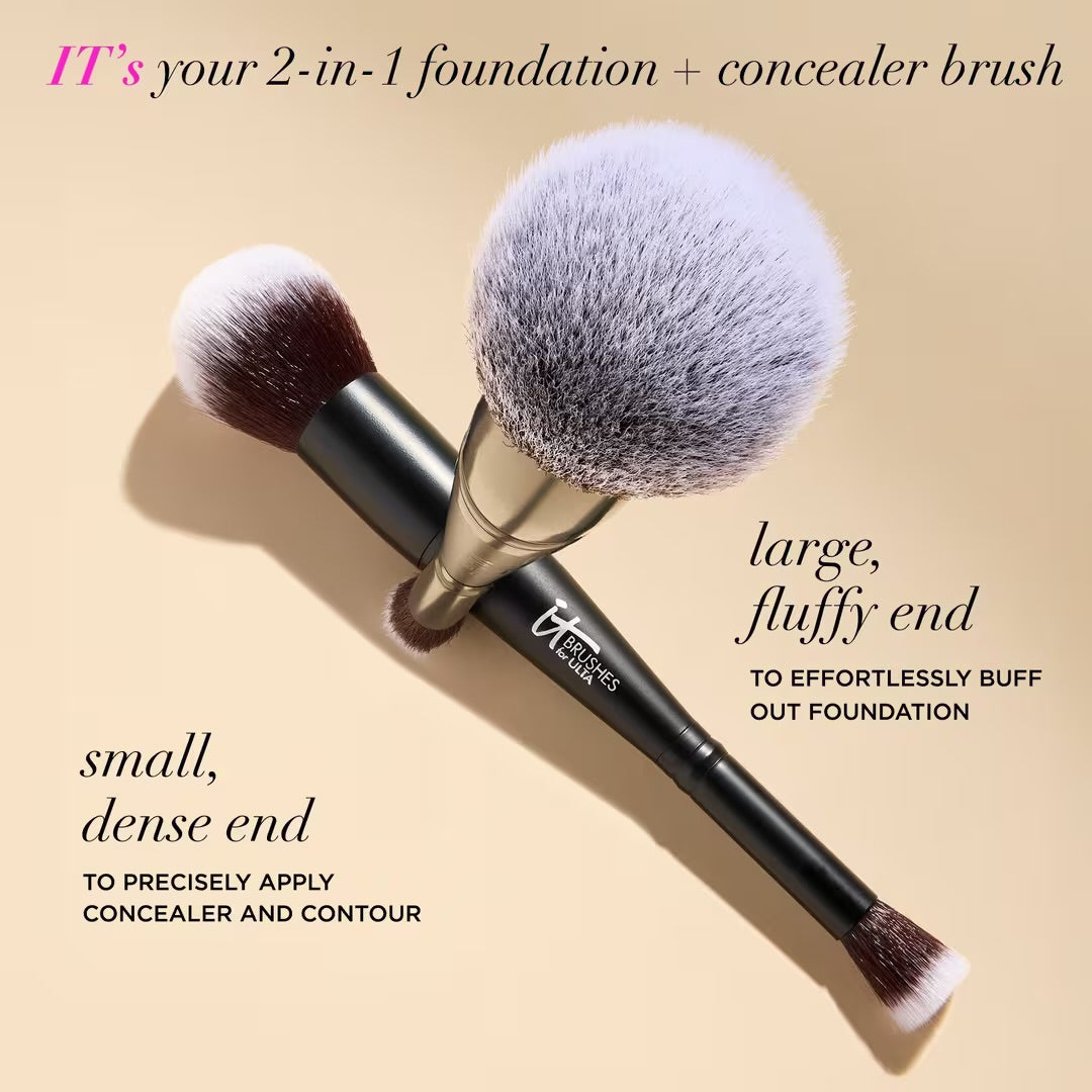 It Brushes- Airbrush Dual-Ended Flawless Complexion Concealer & Foundation Brush #132