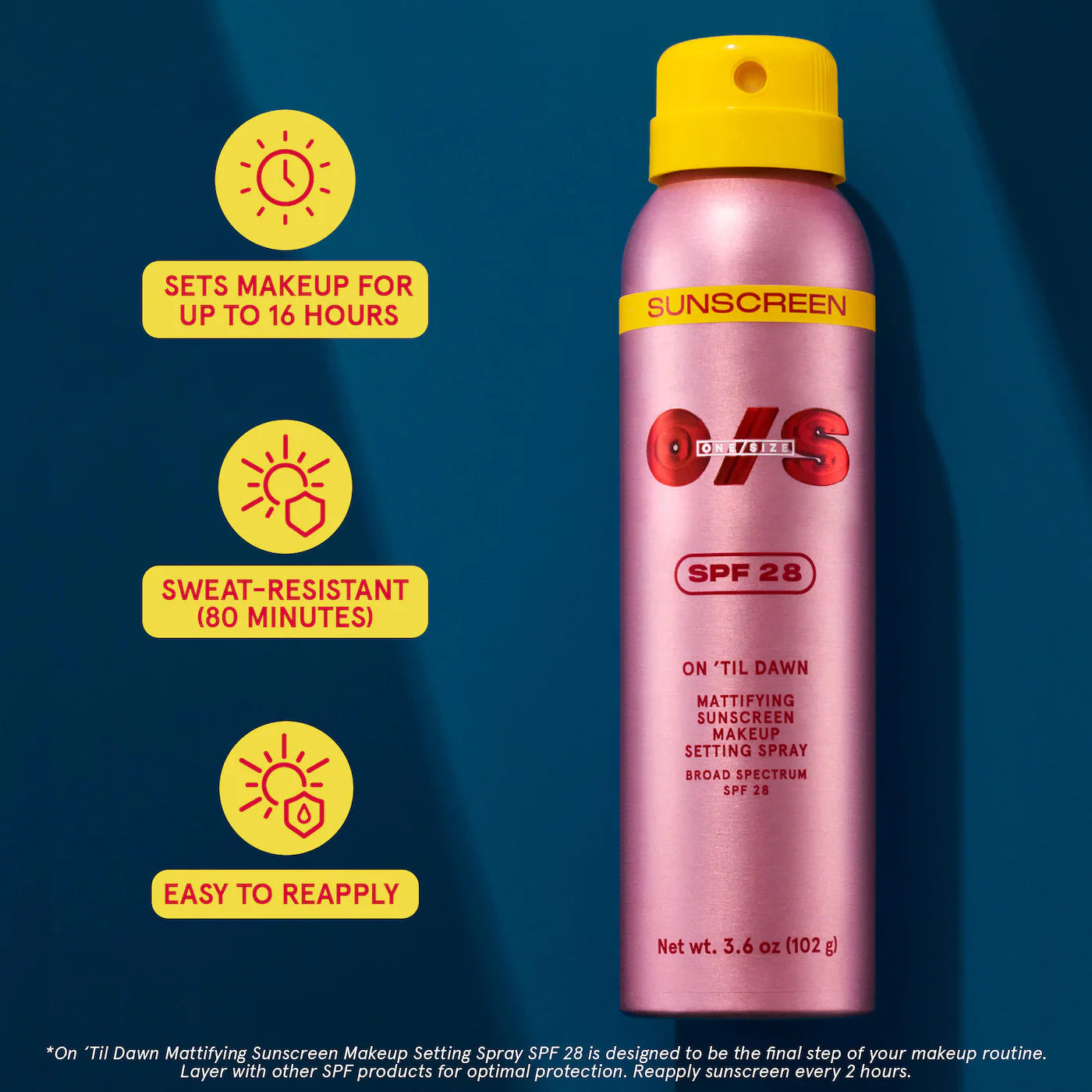 ONE/SIZE by Patrick Starrr Mini On 'Til Dawn Mattifying Sunscreen Makeup Setting Spray SPF 28