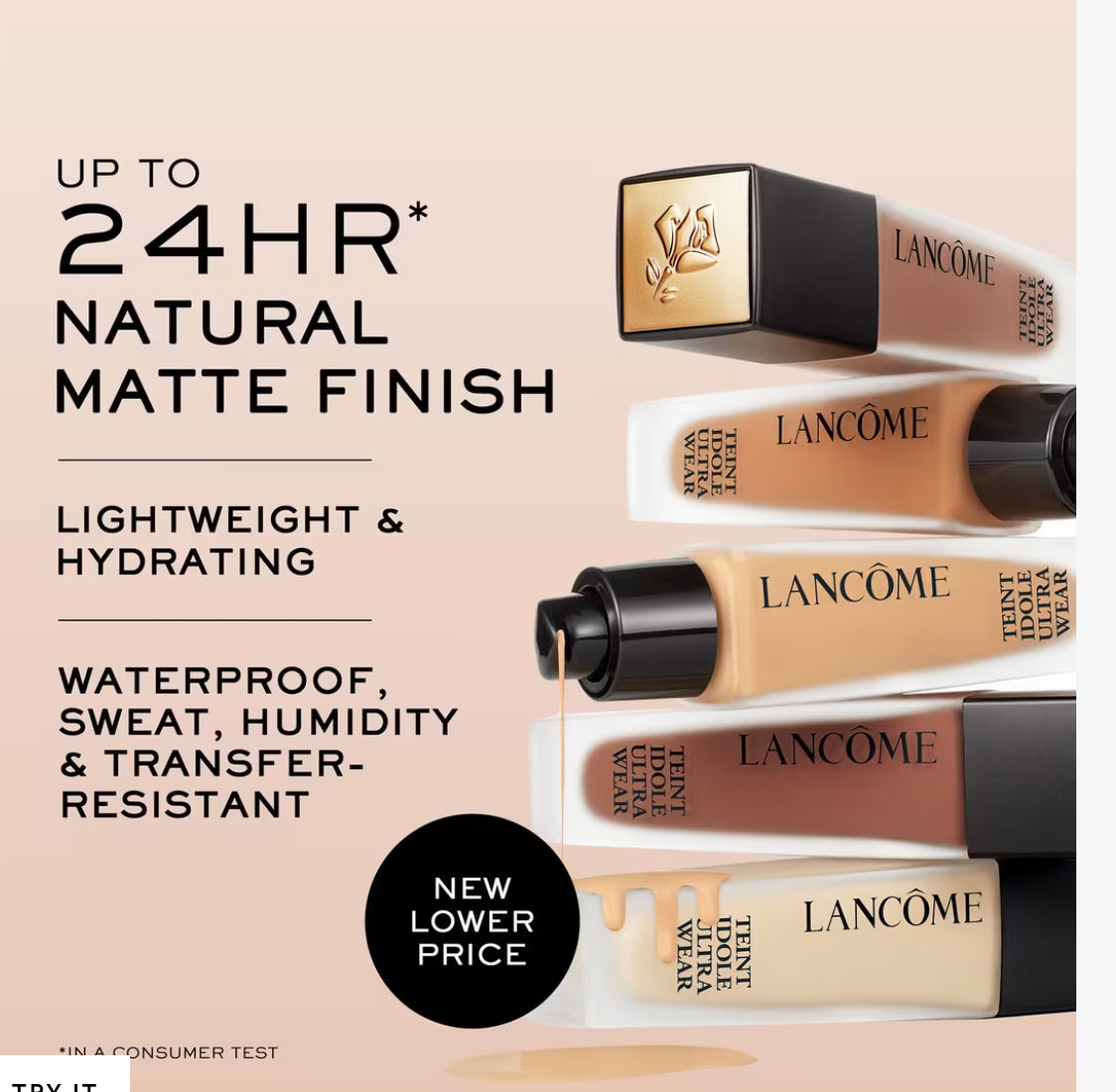 PREVENTA ULTA- Teint Idole Ultra Wear 24H Full Coverage Foundation- LANCÔME tono 235N