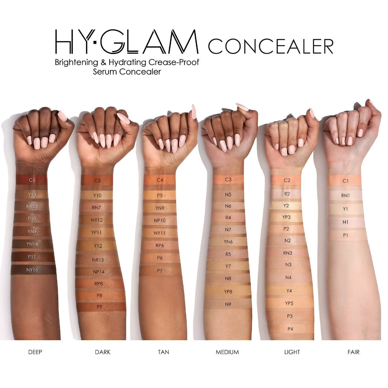 NATASHA DENONA Hy-Glam Brightening & Hydrating Medium to Full Coverage Crease Proof Serum Concealer