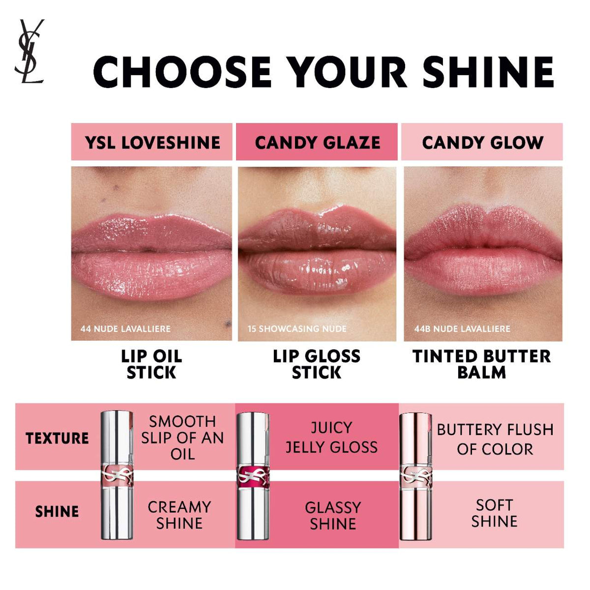 Mini YSL Loveshine Lip Oil Stick Tono- 44 Nude Lavalliere 1.3g