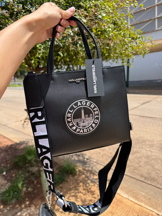 Crossbody Karl Lagerfeld con Strap grueso Negra