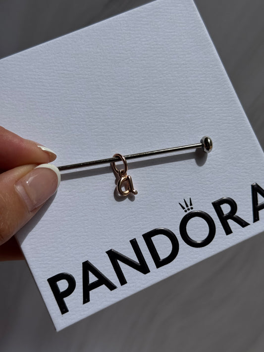 Letter A Script Alphabet Dangle Charm