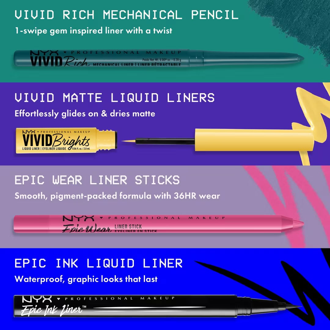 NYX Professional Makeup Retractable Vivid Rich Mechanical Eyeliner Pencil Tono- TRUFFLE DIAMOND