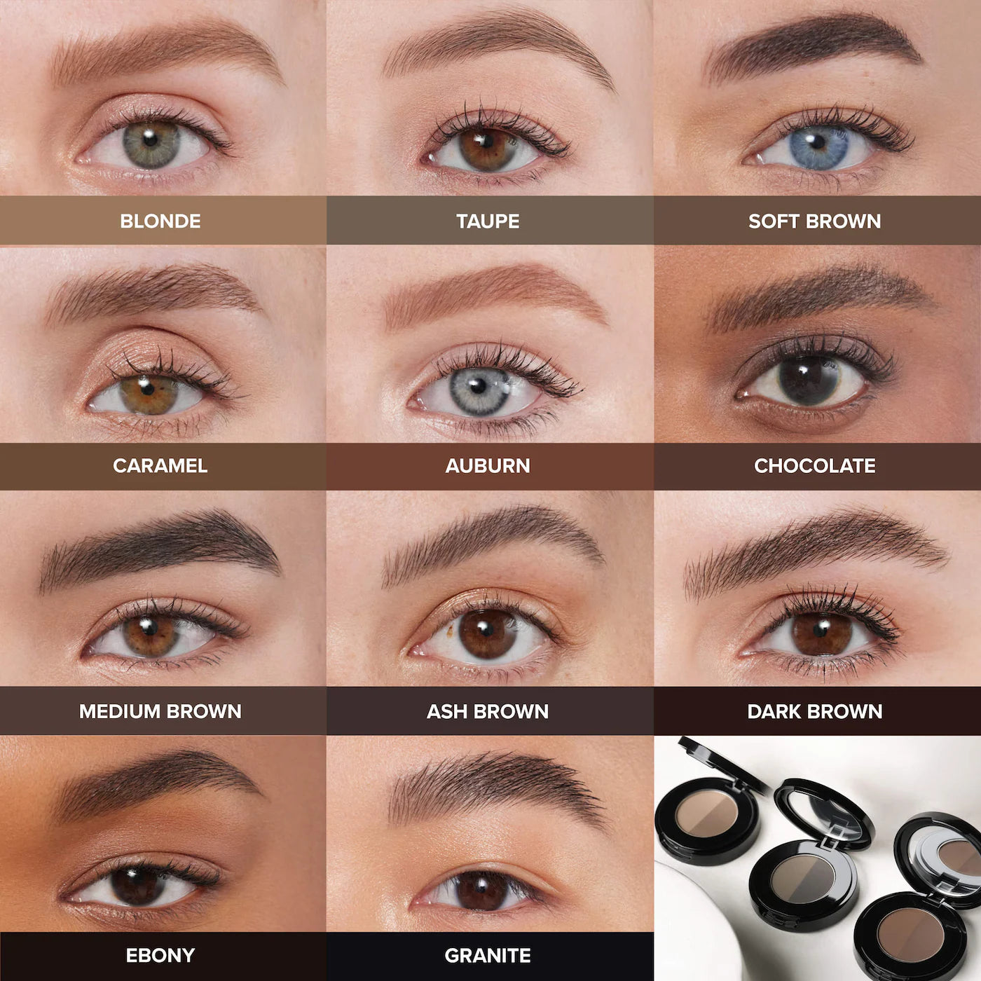 Anastasia Beverly Hills Brow Powder Duo Dual-Shade Powder Eyebrow Makeup Tono- DARK BROWN