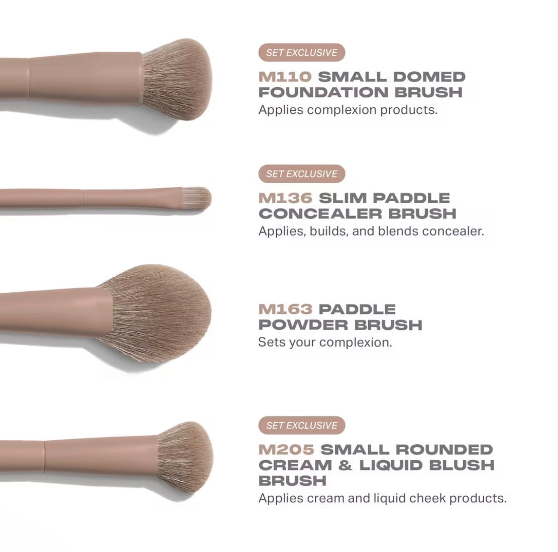 Morphe- Iced Mocha 4-Piece Face Brush Set