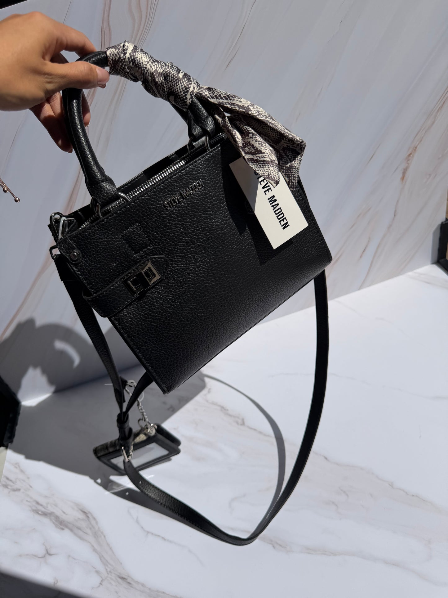 Crossbody Steve Madden Negra/Print Serpiente