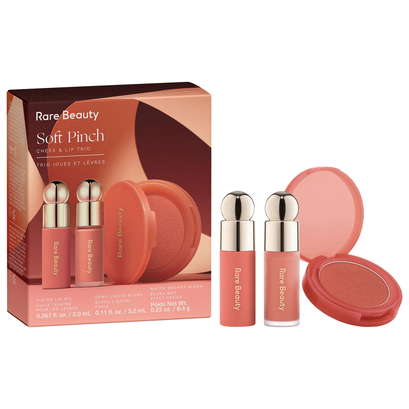 Rare Beauty by Selena Gomez 
Soft Pinch Cheek & Lip Trio Makeup Gift Set
