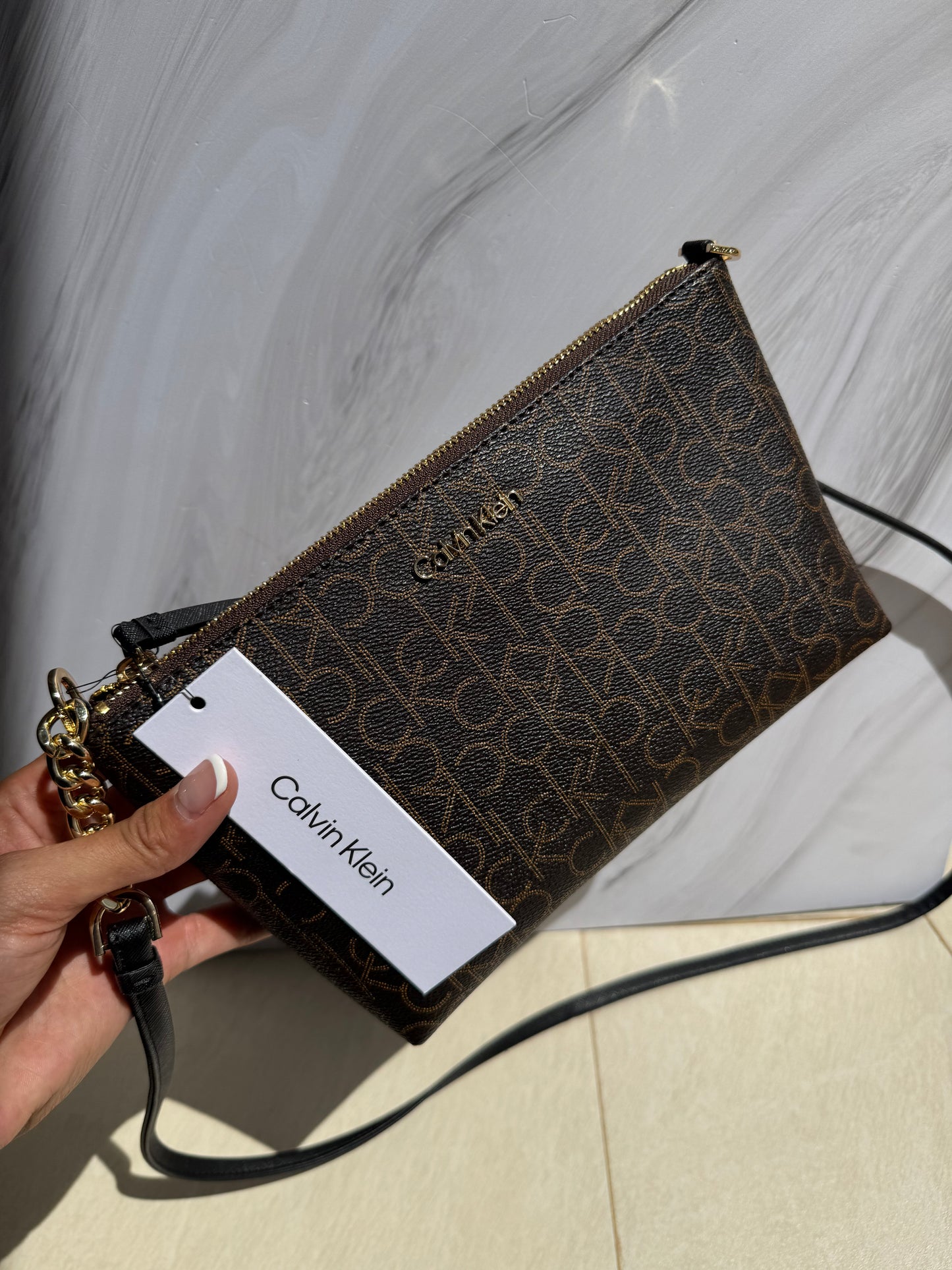 Crossbody Calvin Klein Cafe con Logo
