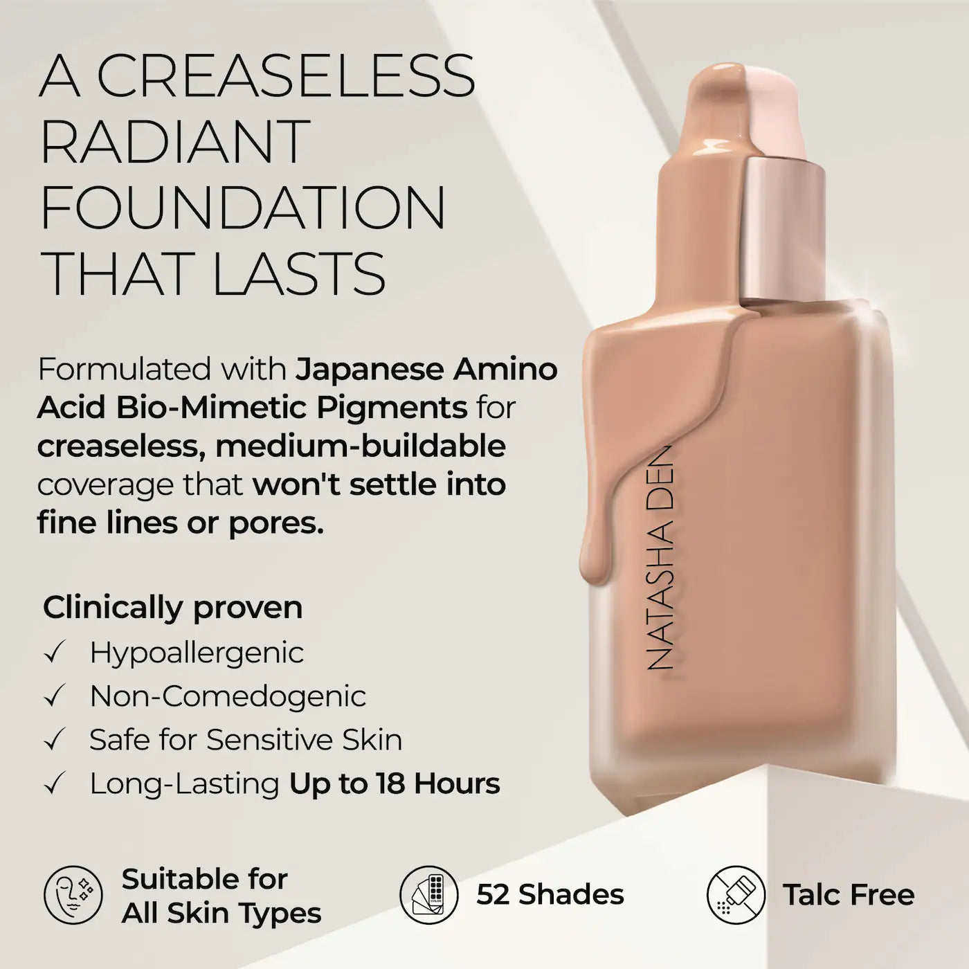 NATASHA DENONA - Hy-Glam Foundation Hydrating & Blurring Luminous Longwear Serum Foundation