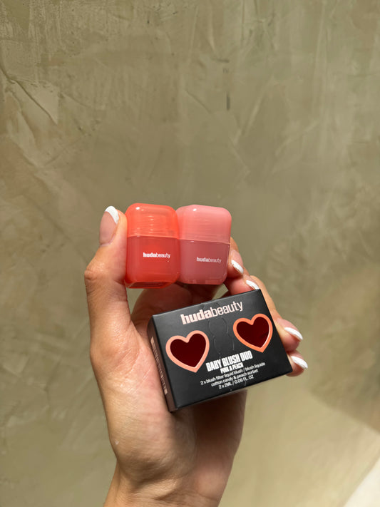 HUDA BEAUTY Mini Baby Blush Duo Set Tonos- Cotton Candy- Peach Sorbet