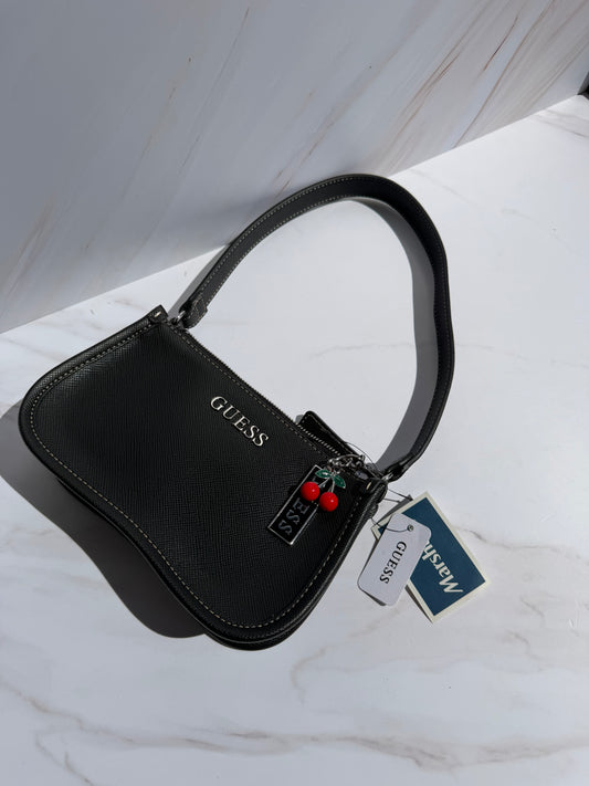 Mini Hand Bag GUESS Negra Charm Cerezas