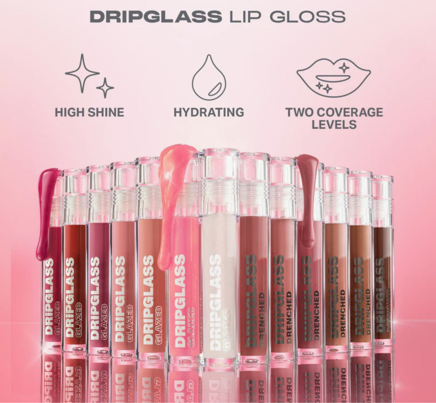 Dripglass Glazed High Shine Lip Gloss MORPHE- Pink Mirror