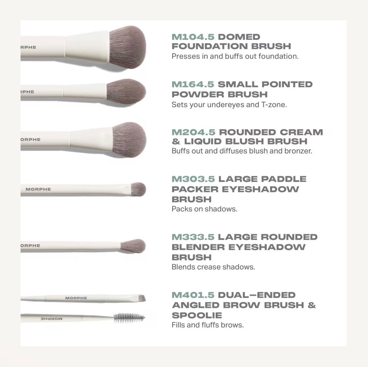 Morphe-Along for the Glide 6-Piece Travel Brush Set