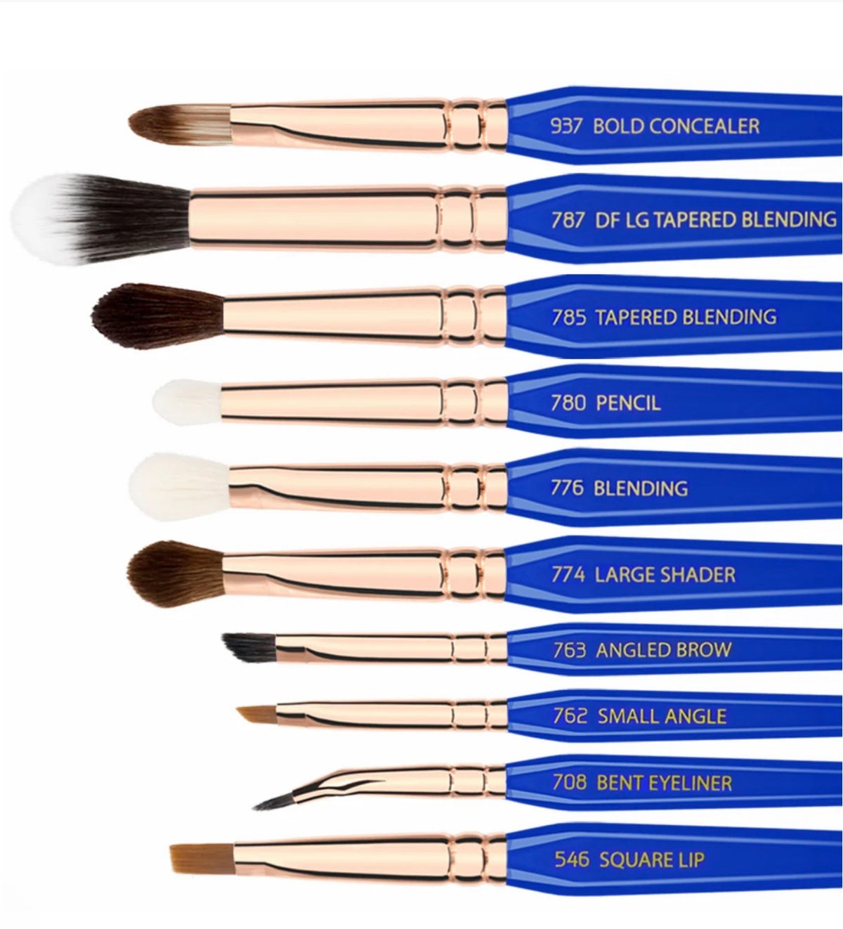Bdellium Tools- TRIÁNGULO DORADO FASE II COMPLETO 15pz. JUEGO DE BROCHAS CON BOLSA