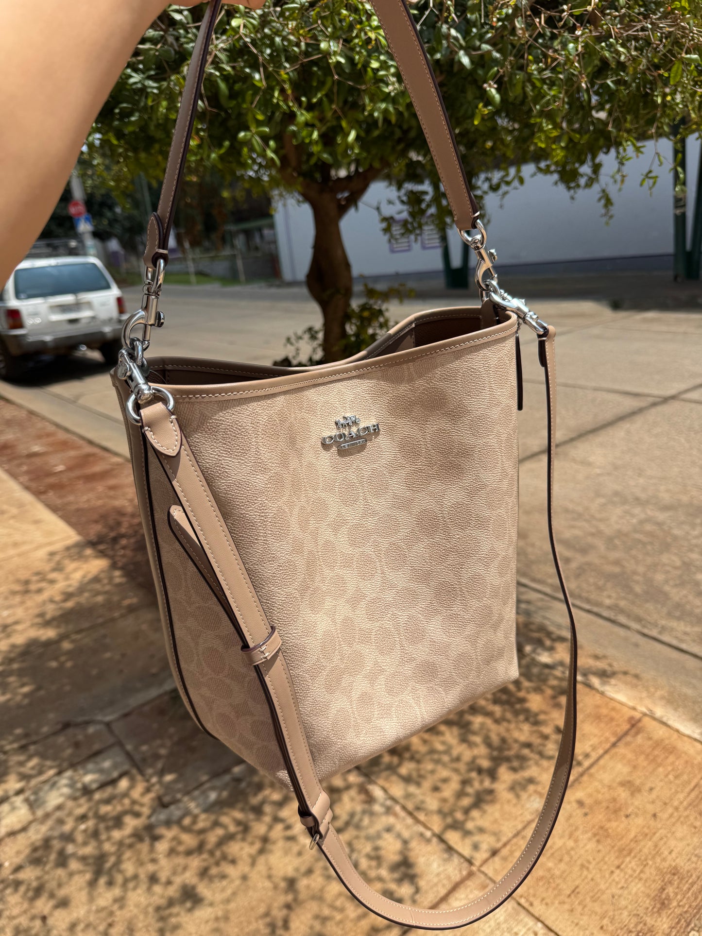 City Large Bucket Bag In Signature Canvas COACH