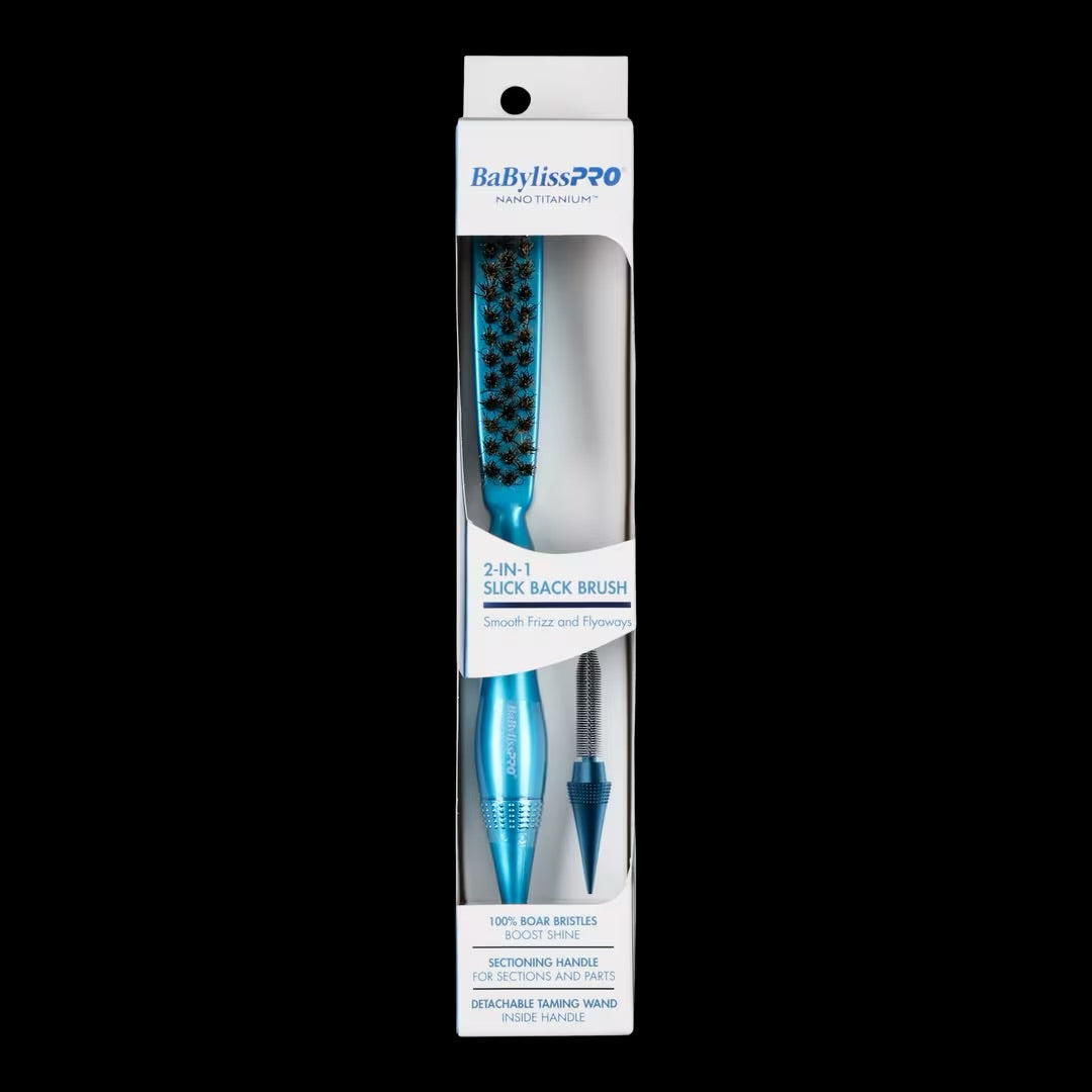 BaBylissPRO- Nano Titanium 2-in-1 Slick Back Brush with Detachable Taming Wand