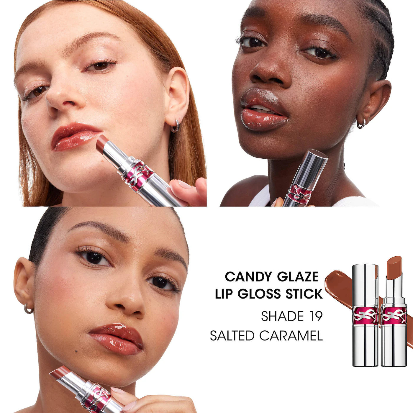Yves Saint Laurent- MINI YSL Candy Glaze Lip Gloss Stick-tono 19 Salted Caramel