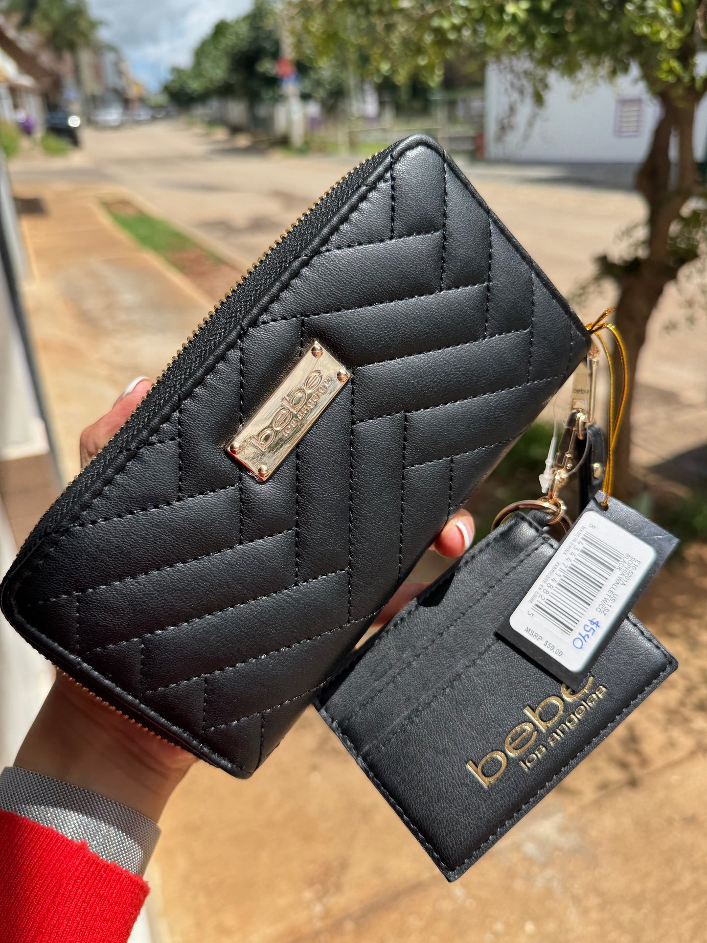 Cartera Bebe Negra con Tarjetero