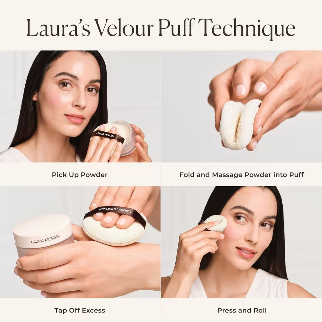 Indulgent Icons Translucent Loose Setting Powder ULTRA-BLUR & Velour Puff Set- Laura Mercier 20gr