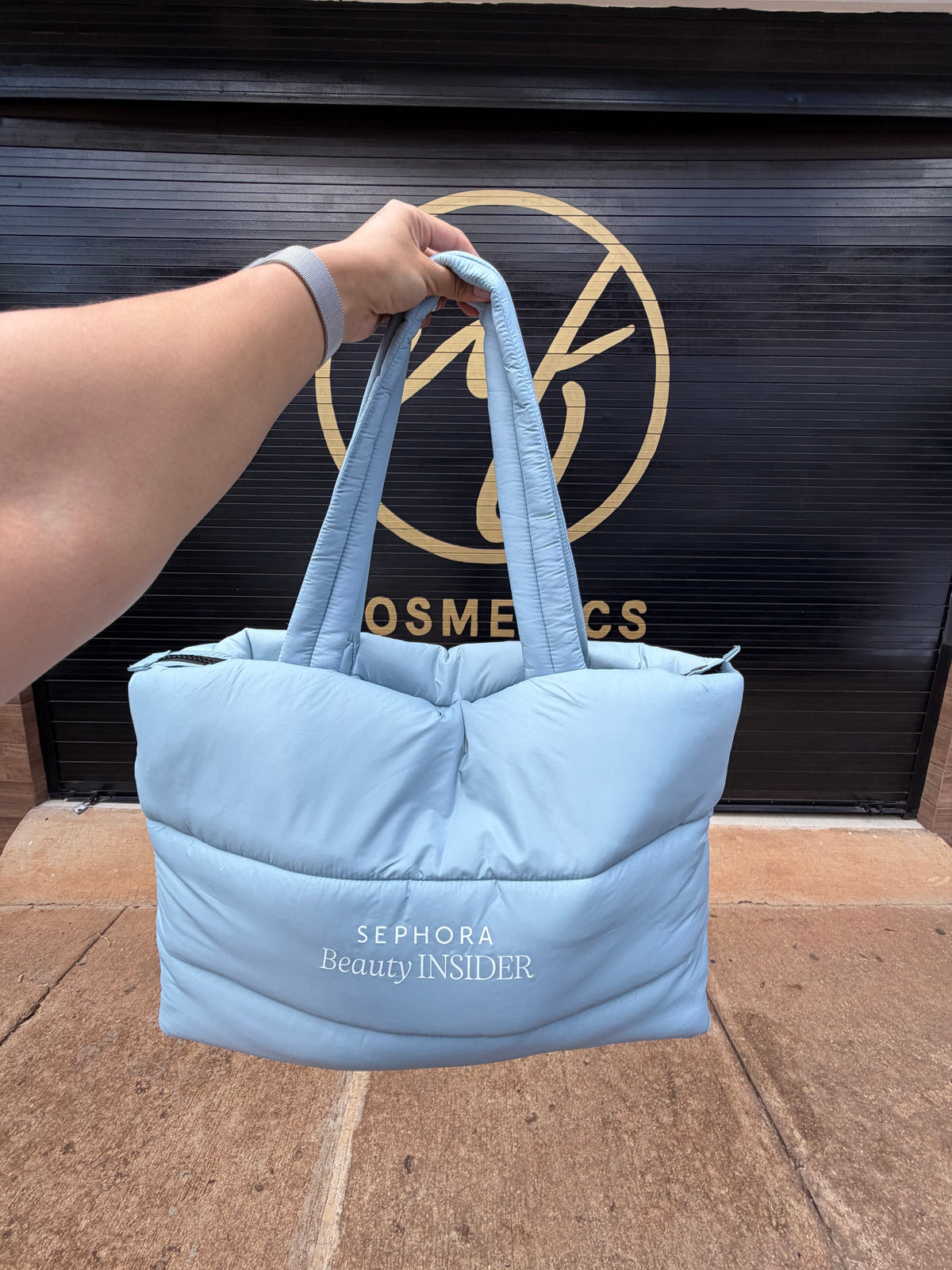 Puffy Tote Bag Sephora baby blue