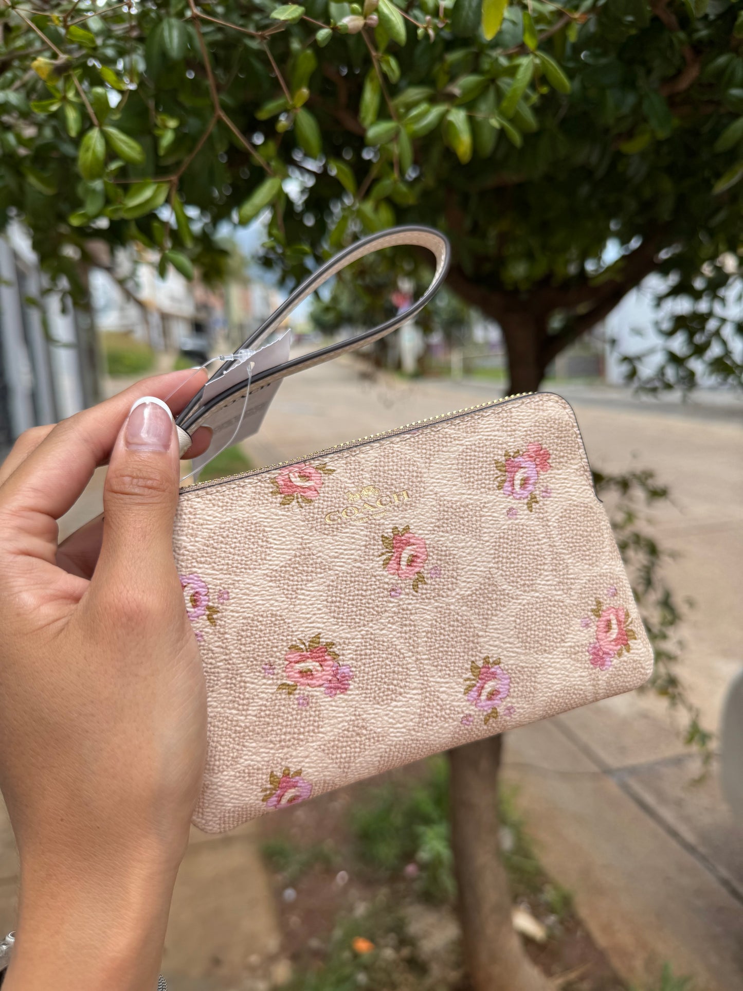Muñequera Coach de Flores chica de un cierre