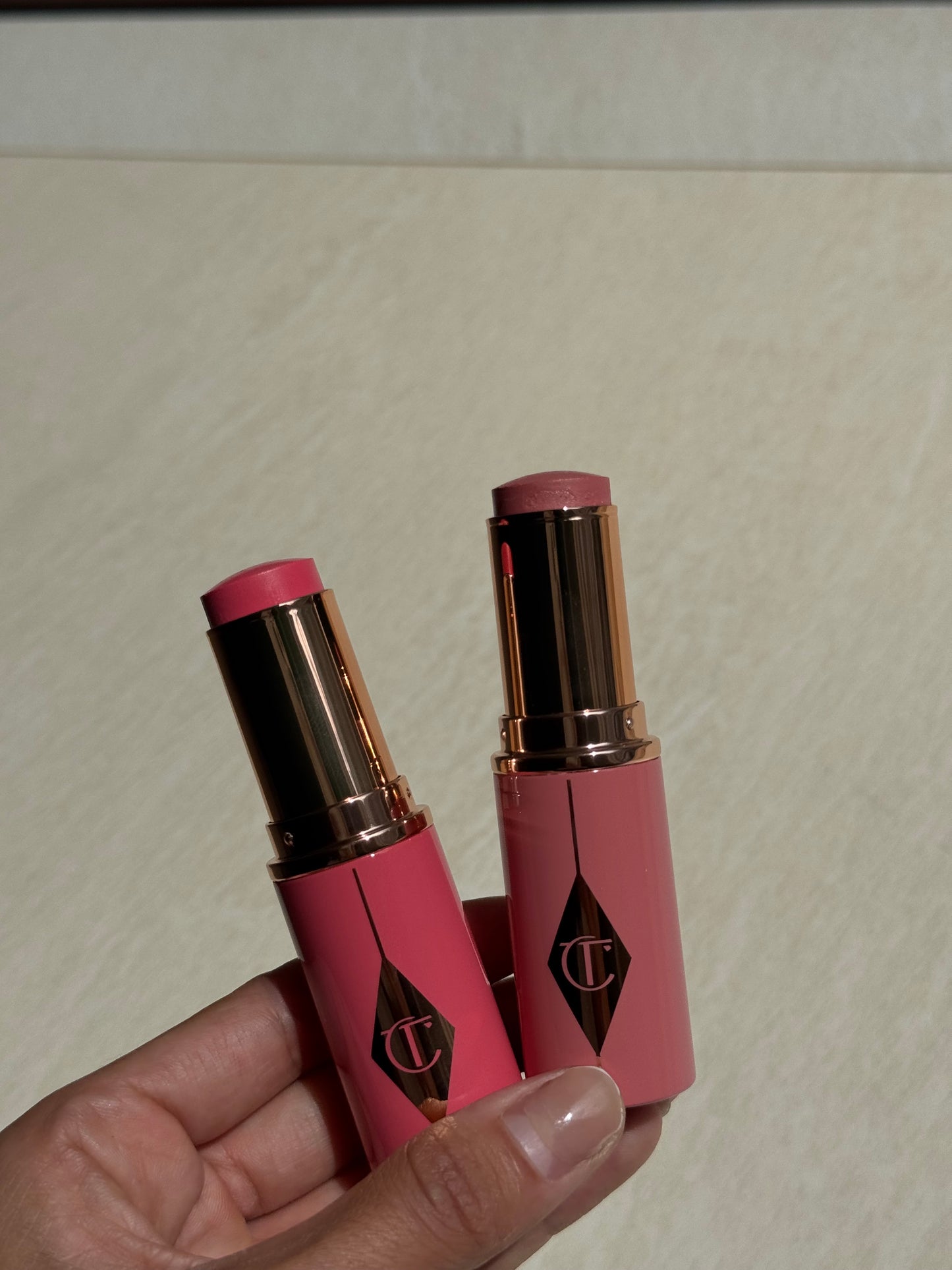 Charlotte Tilbury Unreal Lip + Cheek Glow Blush Stick with Hyaluronic- PINK GLOW