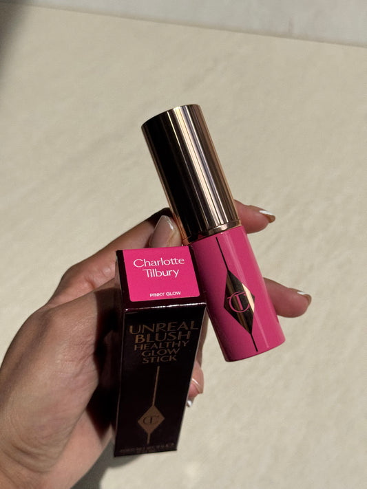 Charlotte Tilbury Unreal Lip + Cheek Glow Blush Stick with Hyaluronic- PINK GLOW