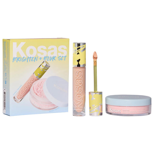 Kosas-Brighten & Blur Set - Color Corrector + Loose Setting Powder Face Set- ILLUSION
