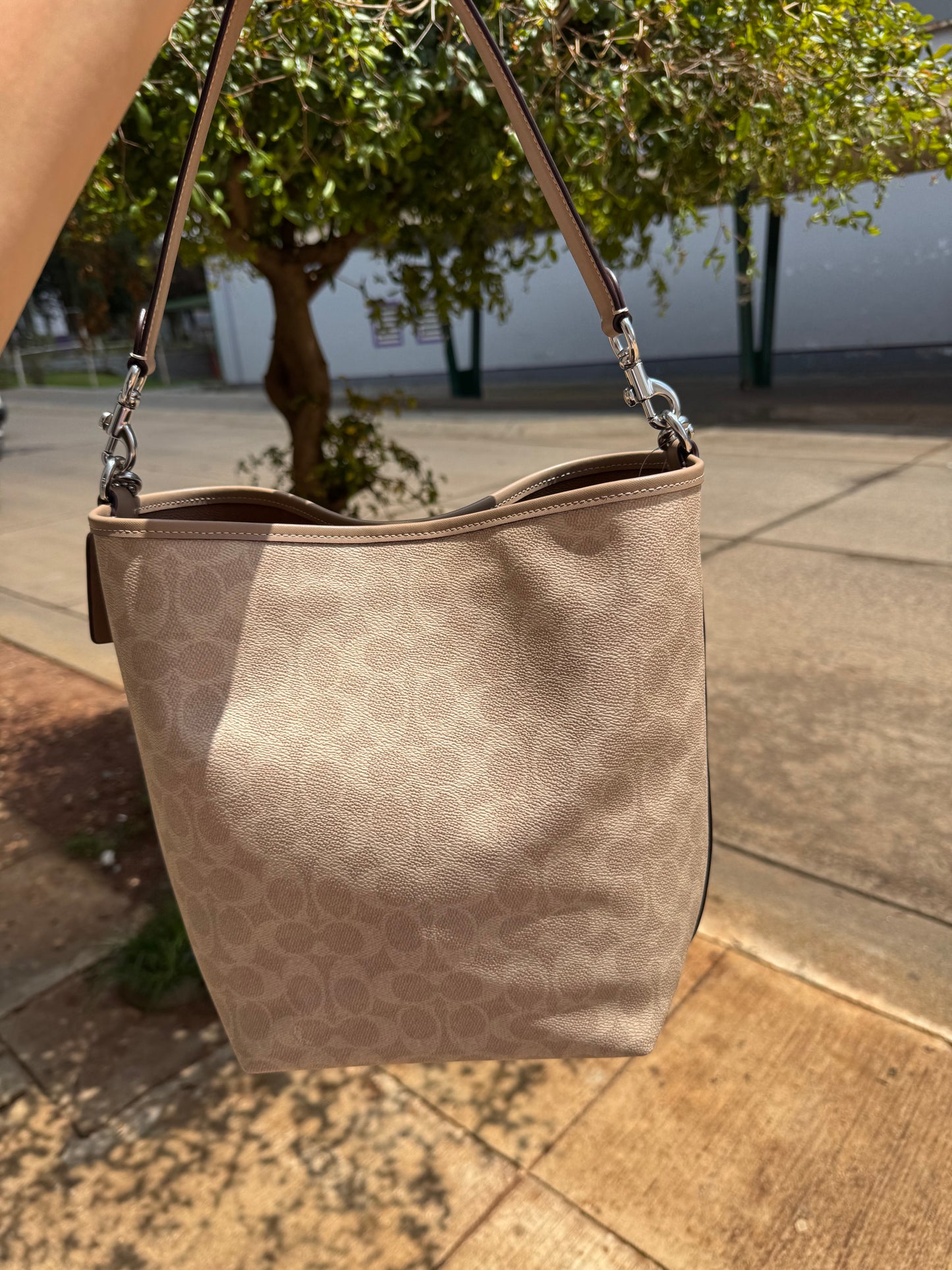 City Large Bucket Bag In Signature Canvas COACH