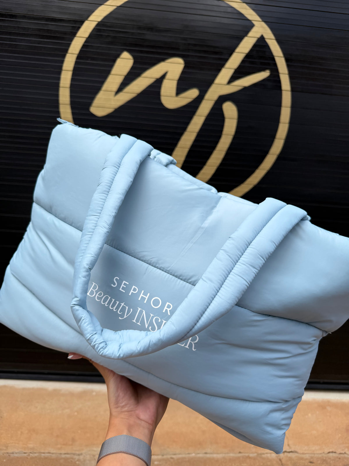 Puffy Tote Bag Sephora baby blue