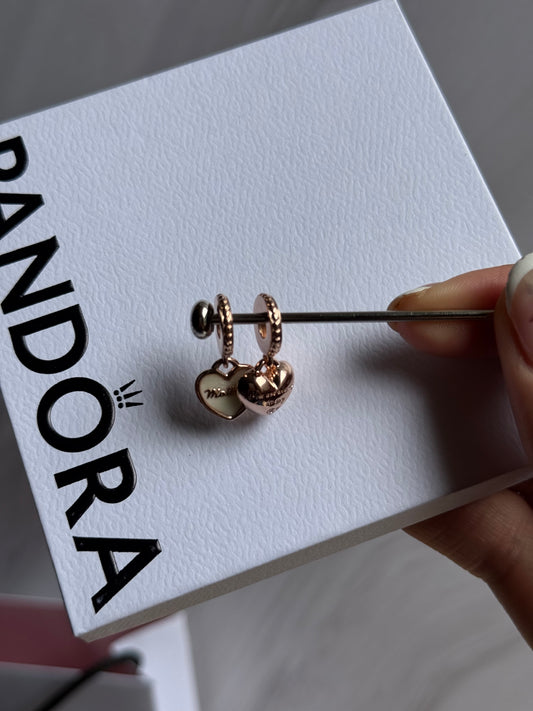 Duo Charm Madre e Hija en Oro Rosada PANDORA